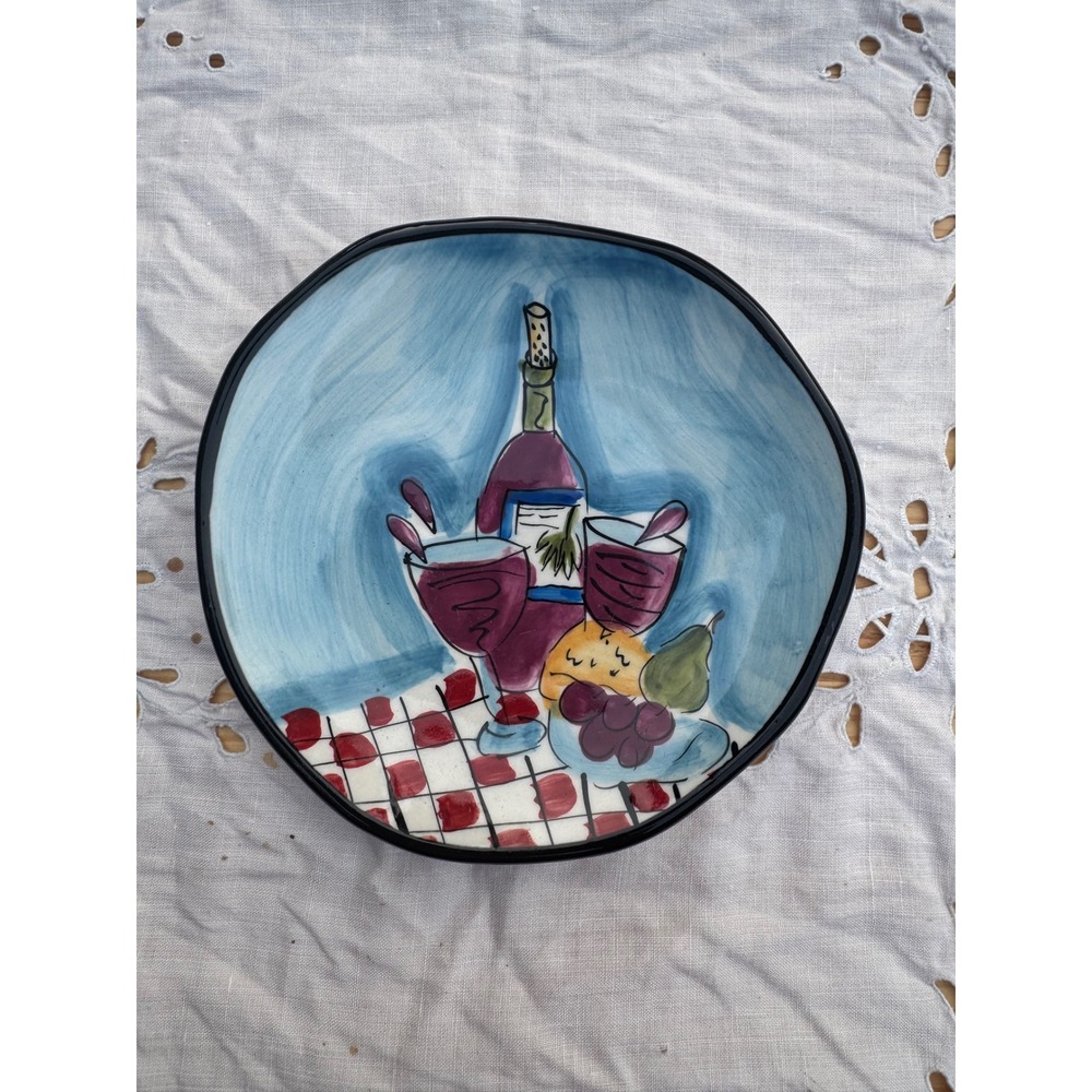 Hausenware Mary Jane Mitchell Wine Cheese Fruit‎ Ceramic Appetizer Plate Italian